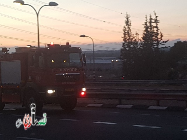  كفرقاسم : اندلاع حريق في سهل البلدة  بالقرب من باطون فريج وطواقم الاطفائية تسيطر على الحريق